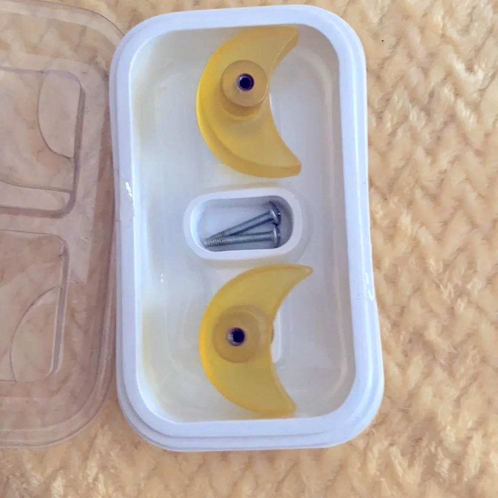 Yellow Half Moon knobs for nursery set of two